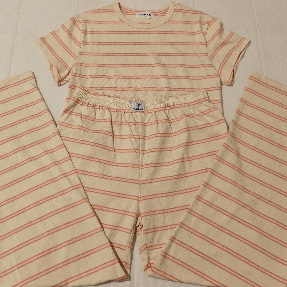 Parke Summerland Yellow and Pink Striped Set